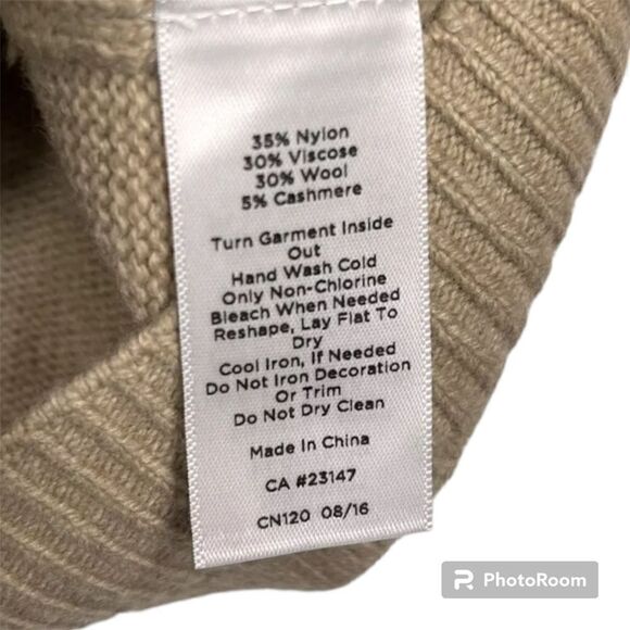 Women's TALBOTS Sweater Beige Rhinestones Size S - Picture 4 of 6